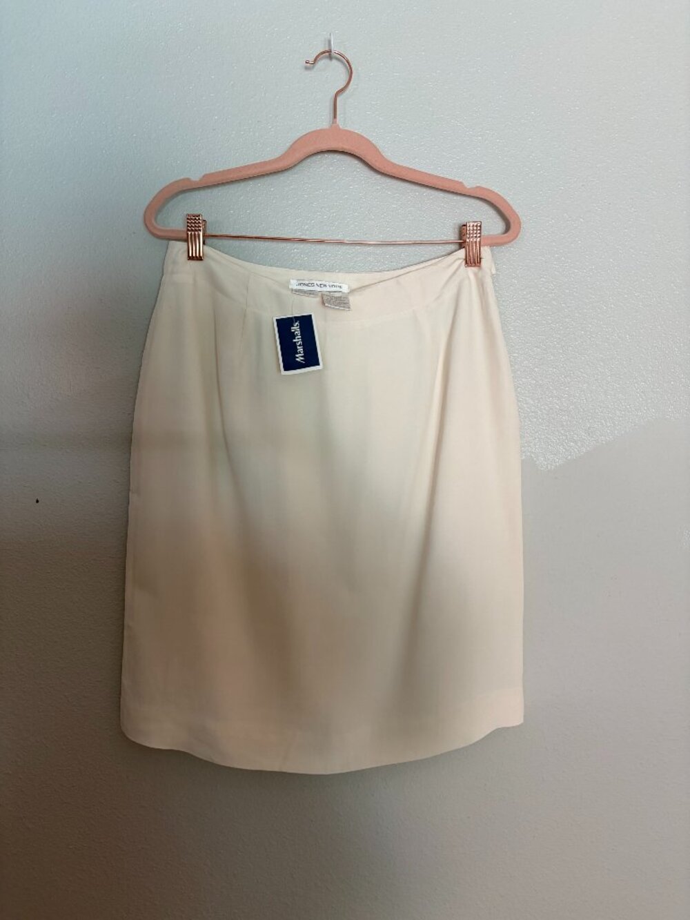 Jones New York | Ivory Cream 100% Silk Lined Pencil Skirt 10 NWT